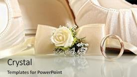  Presentation with elegant wedding - Cool new theme with elegant wedding shoes composition backdrop and a mint green colored foreground