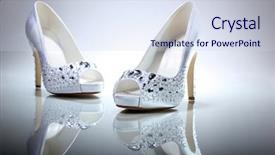  Presentation with elegant wedding - Slides with elegant wedding shoes over gradient background and a sky blue colored foreground