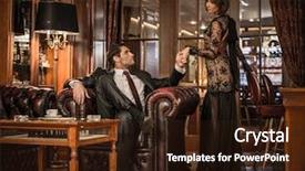  Presentation with well - Cool new presentation theme with elegant well-dressed couple backdrop and a wine colored foreground