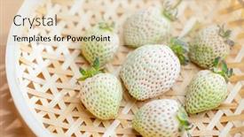  Presentation with strawberries - Theme with elegant-white-strawberries background and a  colored foreground