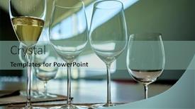  Presentation with wine tasting - PPT theme featuring elegant-wine-glasses background and a mint green colored foreground