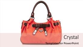  Presentation with bag - Audience pleasing PPT theme consisting of elegant woman bag on white backdrop and a coral colored foreground
