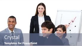  Presentation with company presentation - Presentation with elegant-woman-doing-a-presentation background and a ocean colored foreground