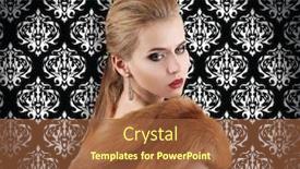  Presentation with luxury lifestyle - Colorful PPT theme enhanced with elegant-woman-in-fur-cape backdrop and a tawny brown colored foreground