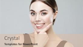  Presentation with golden woman - Beautiful PPT layouts featuring elegant-woman-portrait-with-natural backdrop and a lemonade colored foreground