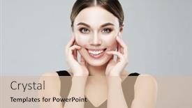  Presentation with golden woman - Presentation design enhanced with elegant-woman-portrait-with-natural background and a lemonade colored foreground