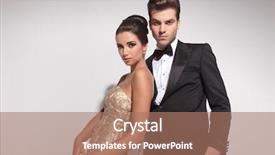  Presentation with lover - Presentation theme enhanced with woman wearing a golden dress background and a coral colored foreground