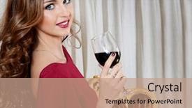  Presentation with smart retail - PPT layouts featuring elegant woman with wine glass background and a  colored foreground
