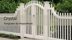  Presentation with elegant - Amazing theme having elegant wooden gate and fence backdrop and a light gray colored foreground