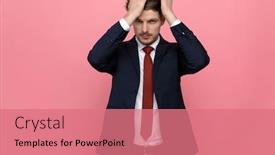  Presentation with navy blue - Presentation consisting of elegant-young-businessman-in-navy background and a coral colored foreground