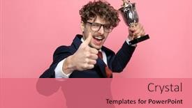  Presentation with navy blue - Slide set having elegant-young-businessman-in-navy background and a coral colored foreground