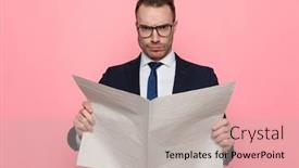  Presentation with elegant - Audience pleasing slide deck consisting of elegant-young-businessman-in-suit backdrop and a light gray colored foreground