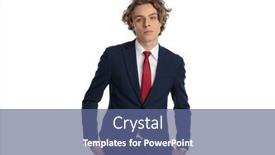  Presentation with elegant - Presentation theme enhanced with elegant-young-businessman-posing background and a  colored foreground