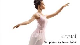  Presentation with ballet - PPT layouts with elegant-young-female-ballet-dancer background and a white colored foreground