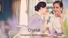  Presentation with elegant - Audience pleasing presentation theme consisting of elegant young ladies talking secret backdrop and a lemonade colored foreground