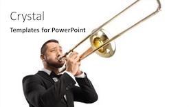  Presentation with elegant - Slides with elegant-young-man-playing background and a  colored foreground