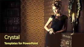  Presentation with black woman - Beautiful theme featuring elegant young woman in black backdrop and a tawny brown colored foreground