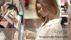  Presentation with testing - Presentation enhanced with elegant-young-woman-testing background and a coral colored foreground