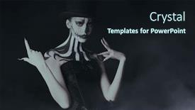  Presentation with black queen - Audience pleasing slide set consisting of top-hat with pumpkin skull backdrop and a wine colored foreground