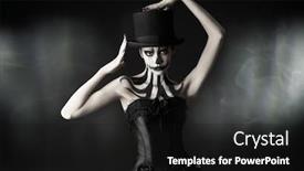  Presentation with black queen - Presentation design featuring top-hat with pumpkin skull background and a black colored foreground