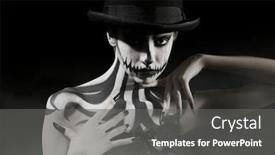  Presentation with black queen - PPT layouts with elegant-young-woman background and a gray colored foreground