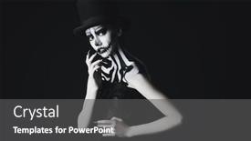  Presentation with black queen - Presentation design consisting of elegant-young-woman background and a dark gray colored foreground