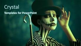  Presentation with top hat - PPT layouts with elegant-young-woman background and a forest green colored foreground