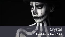  Presentation with top hat - Beautiful slide deck featuring elegant-young-woman backdrop and a dark gray colored foreground