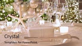  Presentation with gift ribbon - Presentation design enhanced with 3d button green chance start business push background and a gray colored foreground