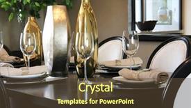  Presentation with elegant table setting - Colorful slide deck enhanced with elegantly set dining room table backdrop and a tawny brown colored foreground