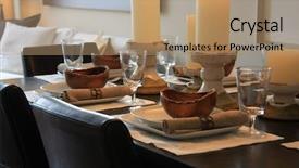  Presentation with dining table - Colorful slide deck enhanced with elegantly set dining room table backdrop and a coral colored foreground