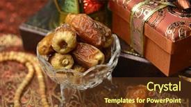  Presentation with eid - Audience pleasing slide deck consisting of elegantly wrapped eid gift boxes backdrop and a tawny brown colored foreground