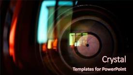  Presentation with element - Colorful slide deck enhanced with element of a camera lens backdrop and a wine colored foreground