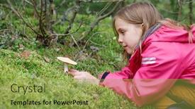  Presentation with mushroom poisoning - Theme with elementary-age-girl-found background and a yellow colored foreground