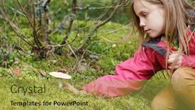  Presentation with mushroom poisoning - Slides having elementary-age-girl-found background and a yellow colored foreground