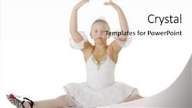  Presentation with ballerina - Cool new presentation with elementary aged ballerina doing the splits gracefully in her dance costume on a white background backdrop and a white colored foreground