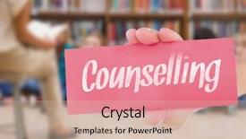  Presentation with counseling - Theme having elementary counseling - word counselling and hand showing background and a soft green colored foreground