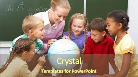  Presentation with listening - Amazing PPT layouts having elementary education - portrait of pupils looking backdrop and a tawny brown colored foreground