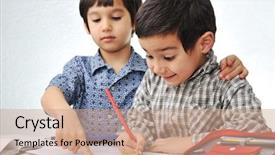  Presentation with elementary education math - Slide deck consisting of elementary education math - child business background and a coral colored foreground