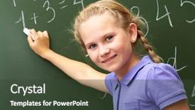  Presentation with elementary education math - Beautiful slides featuring elementary education math - portrait of smart schoolchild backdrop and a tawny brown colored foreground