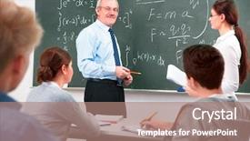  Presentation with math students - Slide deck enhanced with elementary education math - teacher with a group background and a coral colored foreground