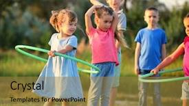 Presentation with happy korean kids - Presentation design enhanced with elementary free - happy kids playing in park background and a  colored foreground
