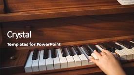  Presentation with music school - Slide deck consisting of elementary human body - cropped hand of girl practicing background and a tawny brown colored foreground