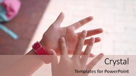  Presentation with school - Presentation theme with elementary human body - cropped hands of student background and a  colored foreground