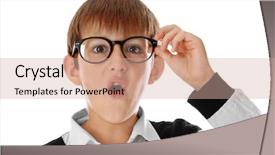  Presentation with cute japan cartoon - Slides featuring elementary human body - cute schoolboy wearing spectacles background and a coral colored foreground