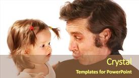  Presentation with grandfather - Beautiful theme featuring elementary human body - little girl on hands backdrop and a  colored foreground