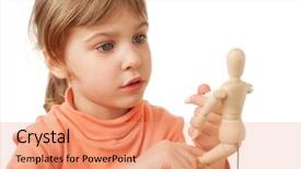  Presentation with human body - Slide deck with elementary human body - pretty little girl is played background and a coral colored foreground