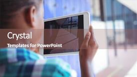  Presentation with digital - Presentation having elementary human body - schoolboy photographing corridor through digital background and a violet colored foreground