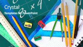  Presentation with back school - Amazing slides having elementary math - back to school supplies isolated backdrop and a ocean colored foreground