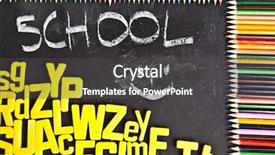  Presentation with pencils - Slides featuring elementary math - colour pencils chalkboard background and a dark gray colored foreground